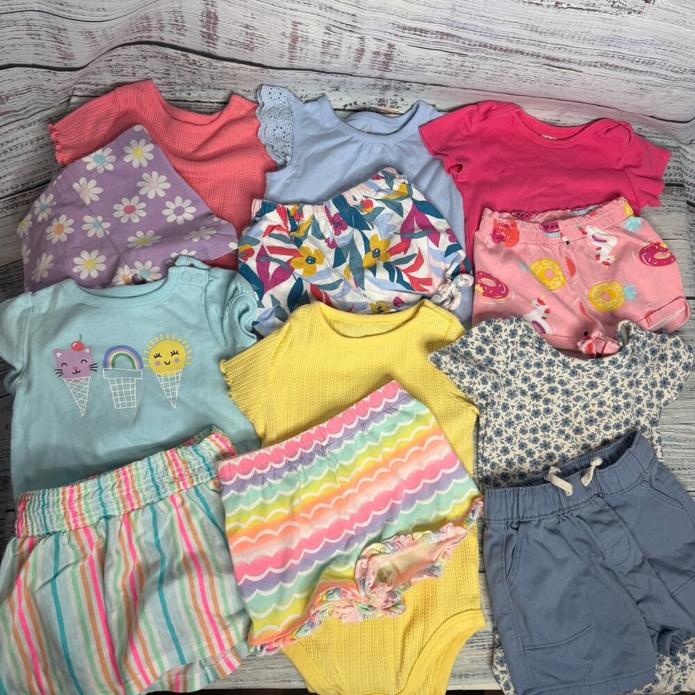 Baby Girl 6-12M 12M Clothing Lot 6 Outfit Sets Old Navy Cat & Jack